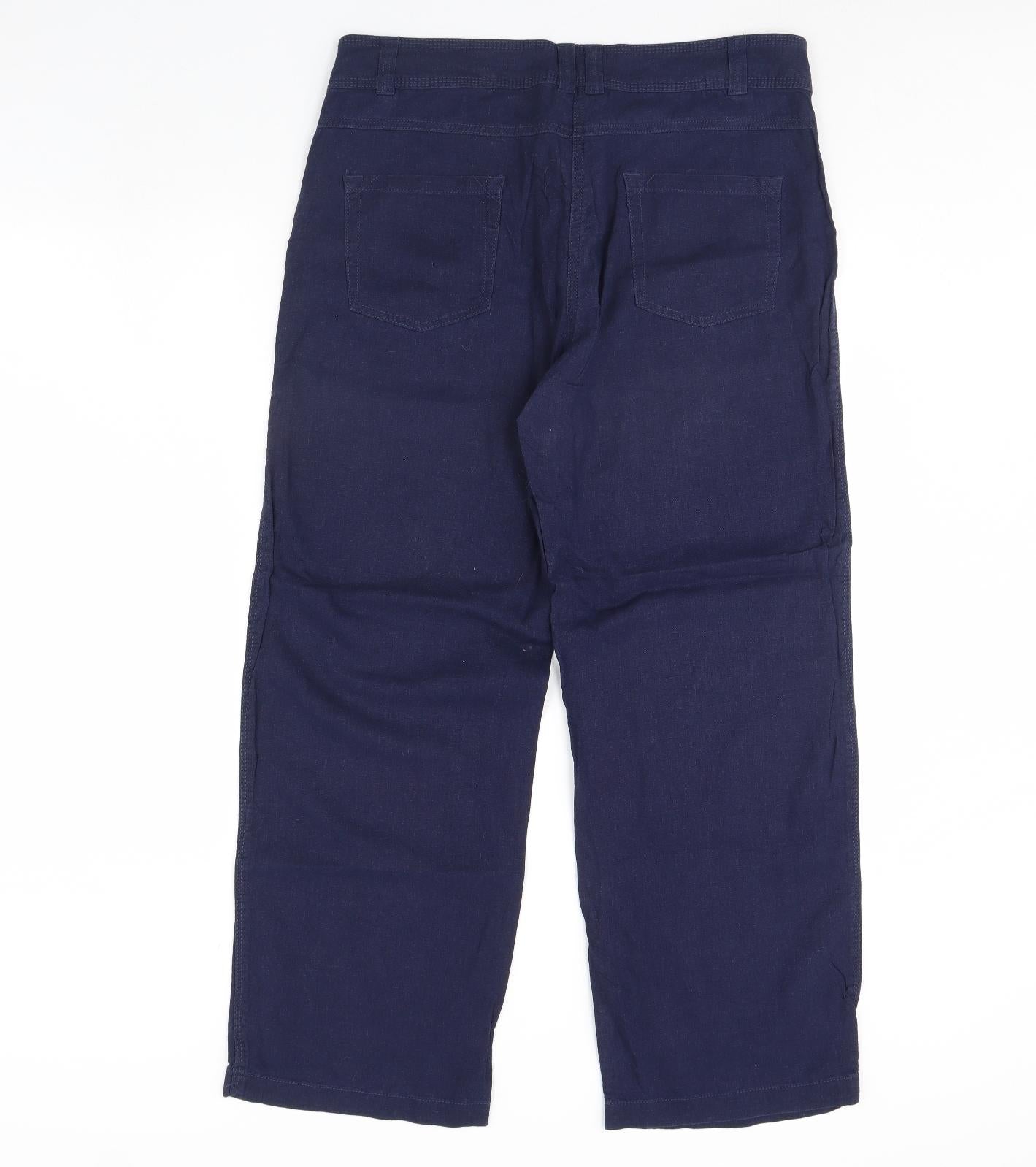 M&Co Womens Blue   Trousers  Size 14 L29 in