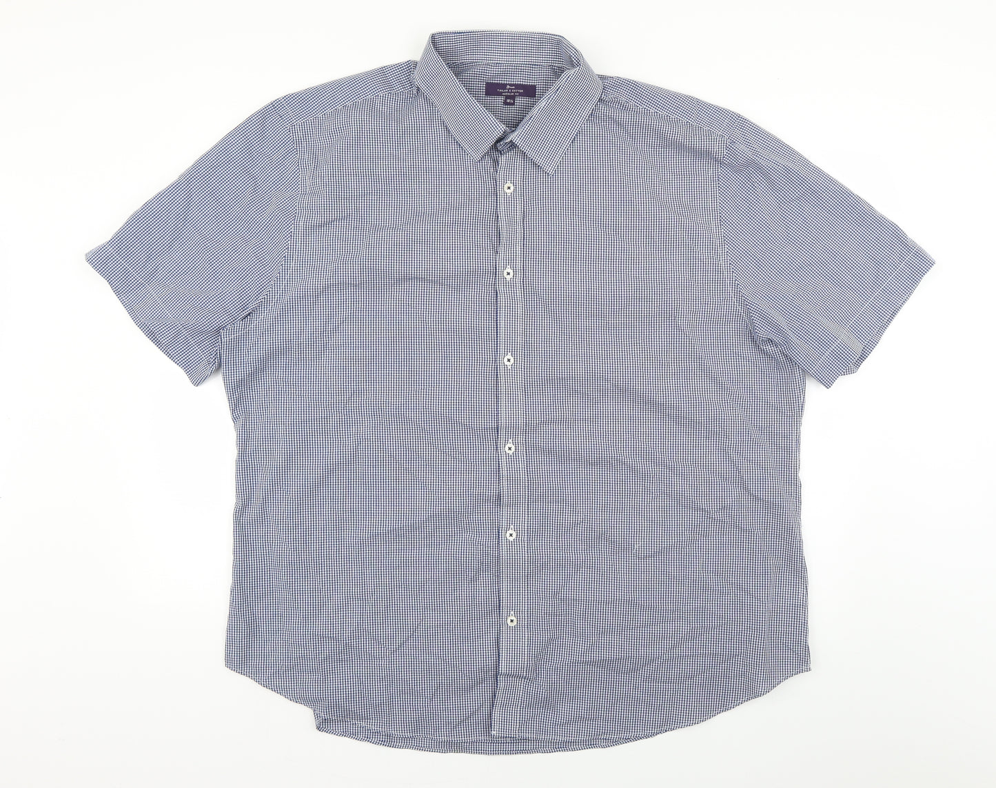 George Mens Blue Check   Dress Shirt Size 18.5