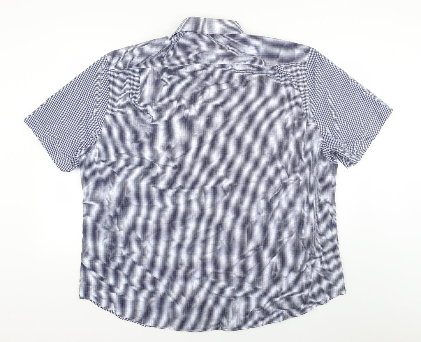 George Mens Blue Check   Dress Shirt Size 18.5