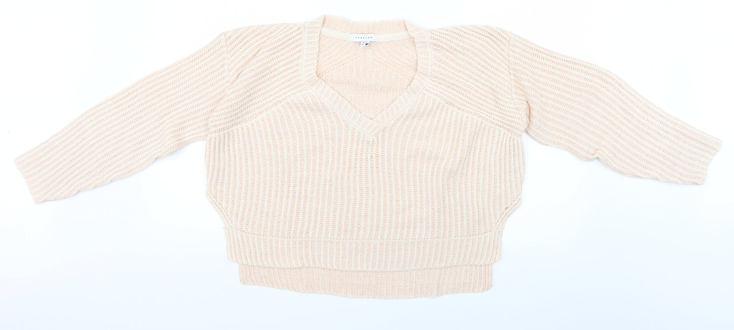Topshop Womens Pink  Knit Pullover Jumper Size XS