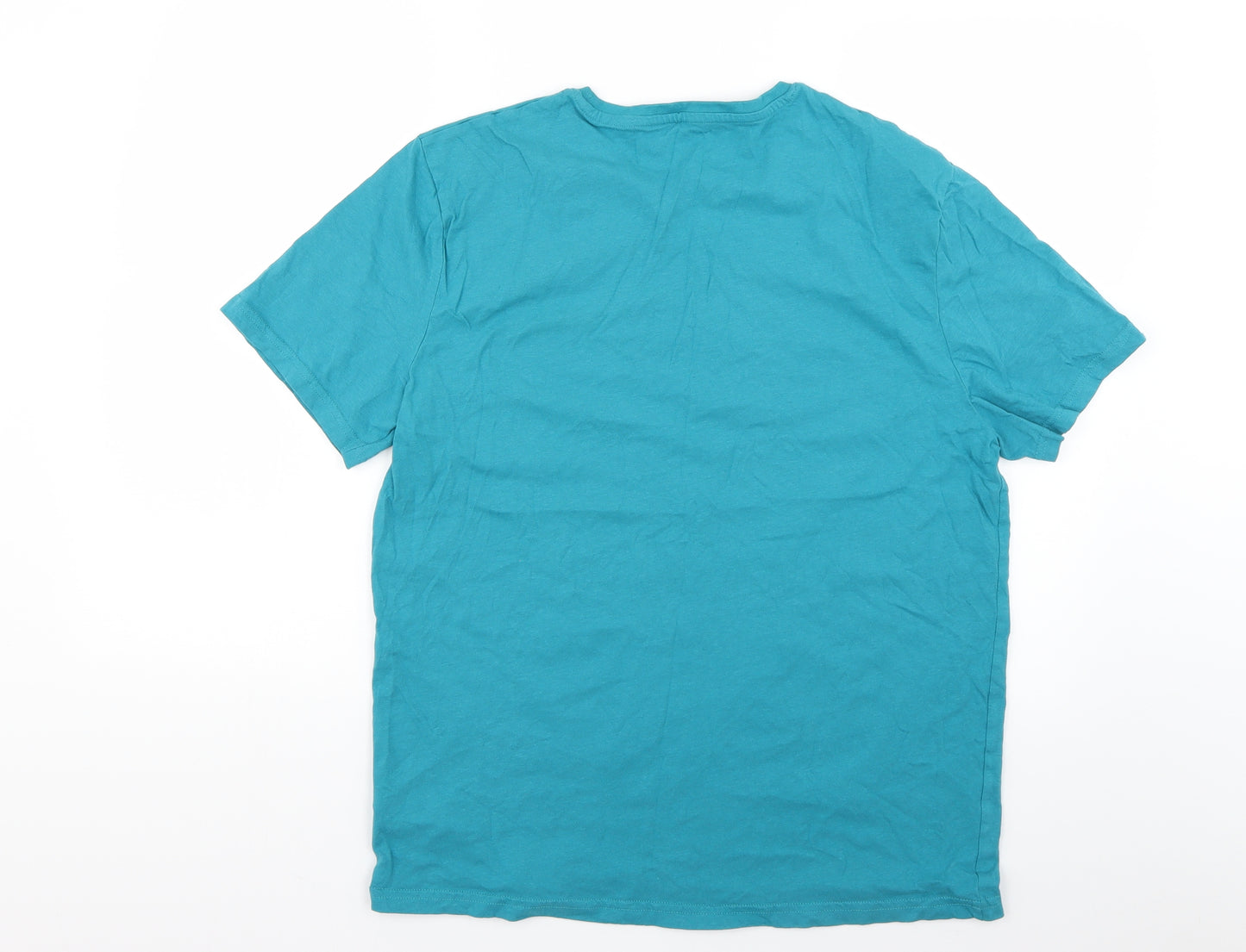 F&F Mens Blue Geometric   T-Shirt Size L