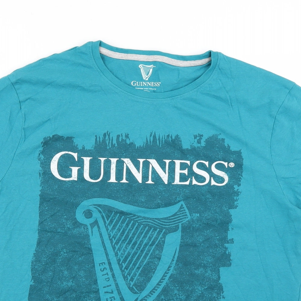 F&F Mens Blue Geometric   T-Shirt Size L