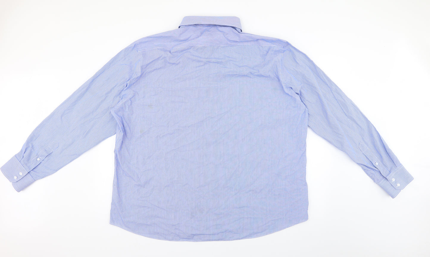 t&w Mens Blue Striped   Dress Shirt Size 18.5