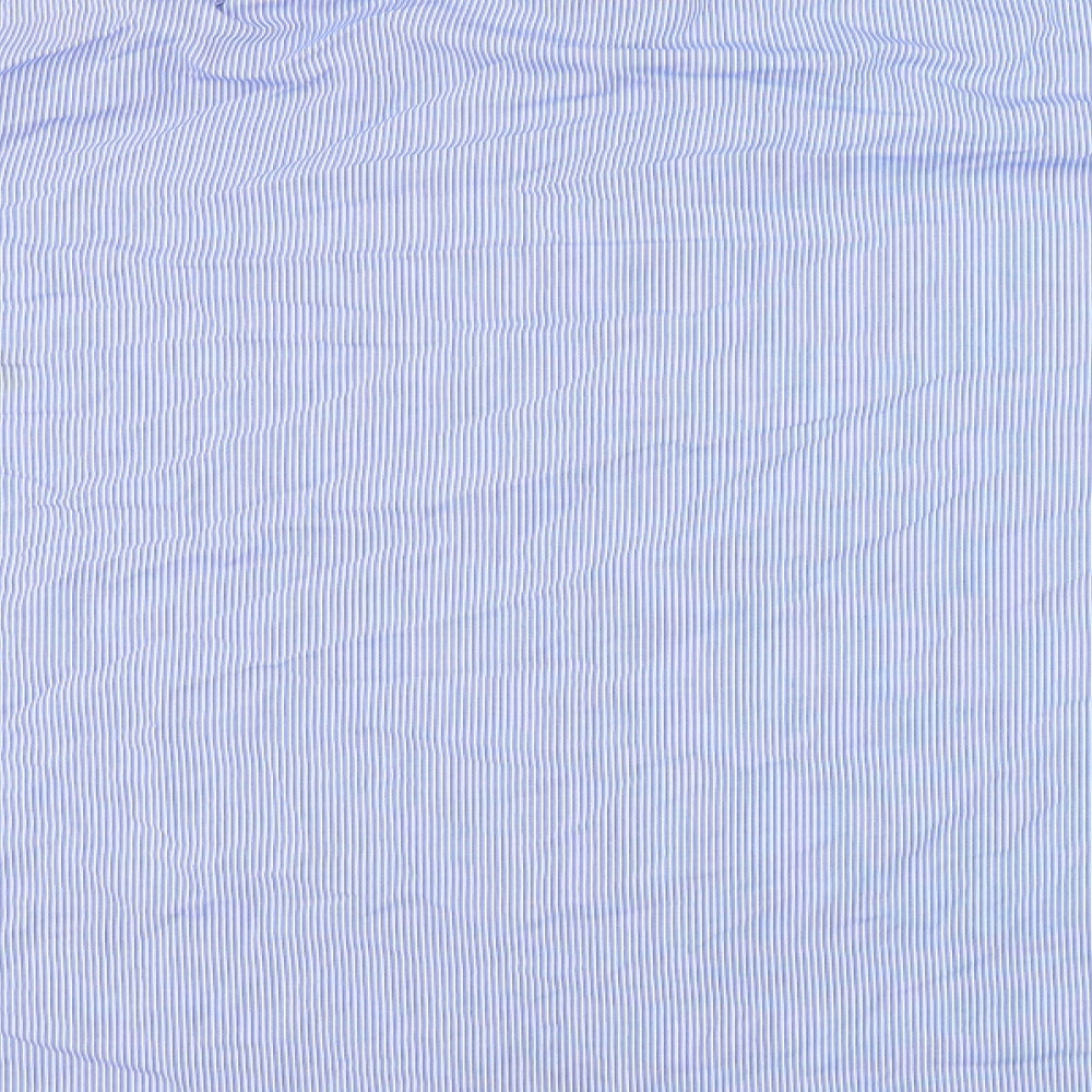 t&w Mens Blue Striped   Dress Shirt Size 18.5