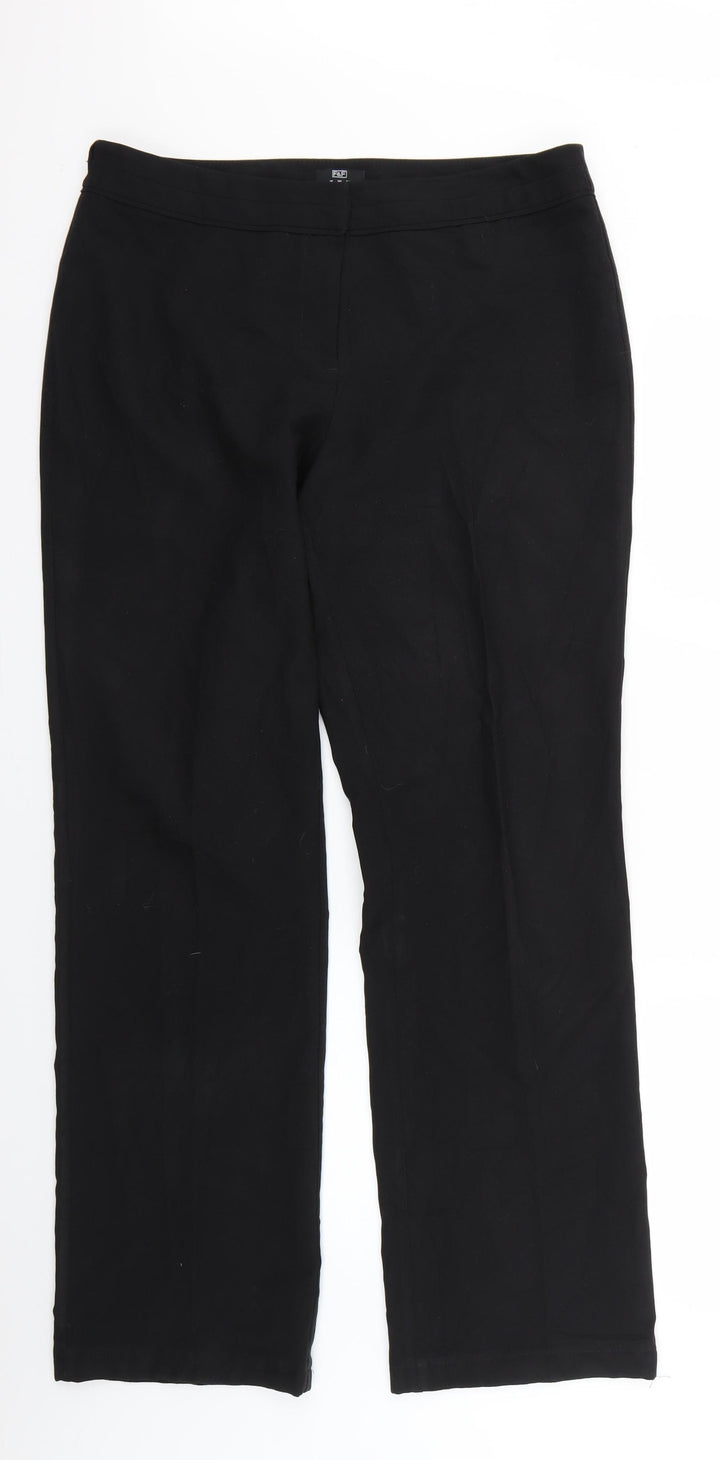 F&F Womens Black Chino Trousers Size 12 L30 in