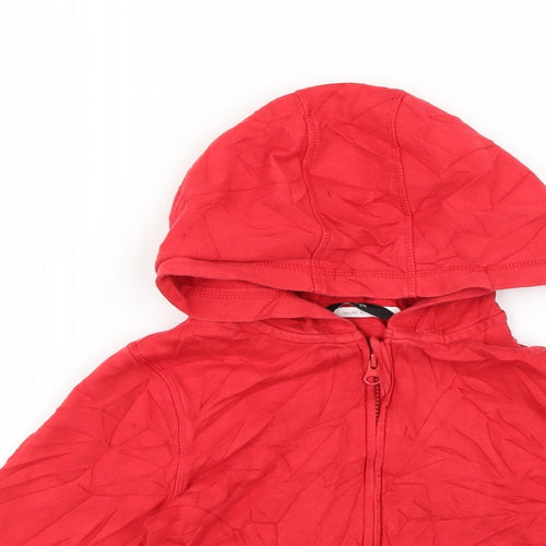 George Boys Red   Full Zip Jumper Size 5-6 Years