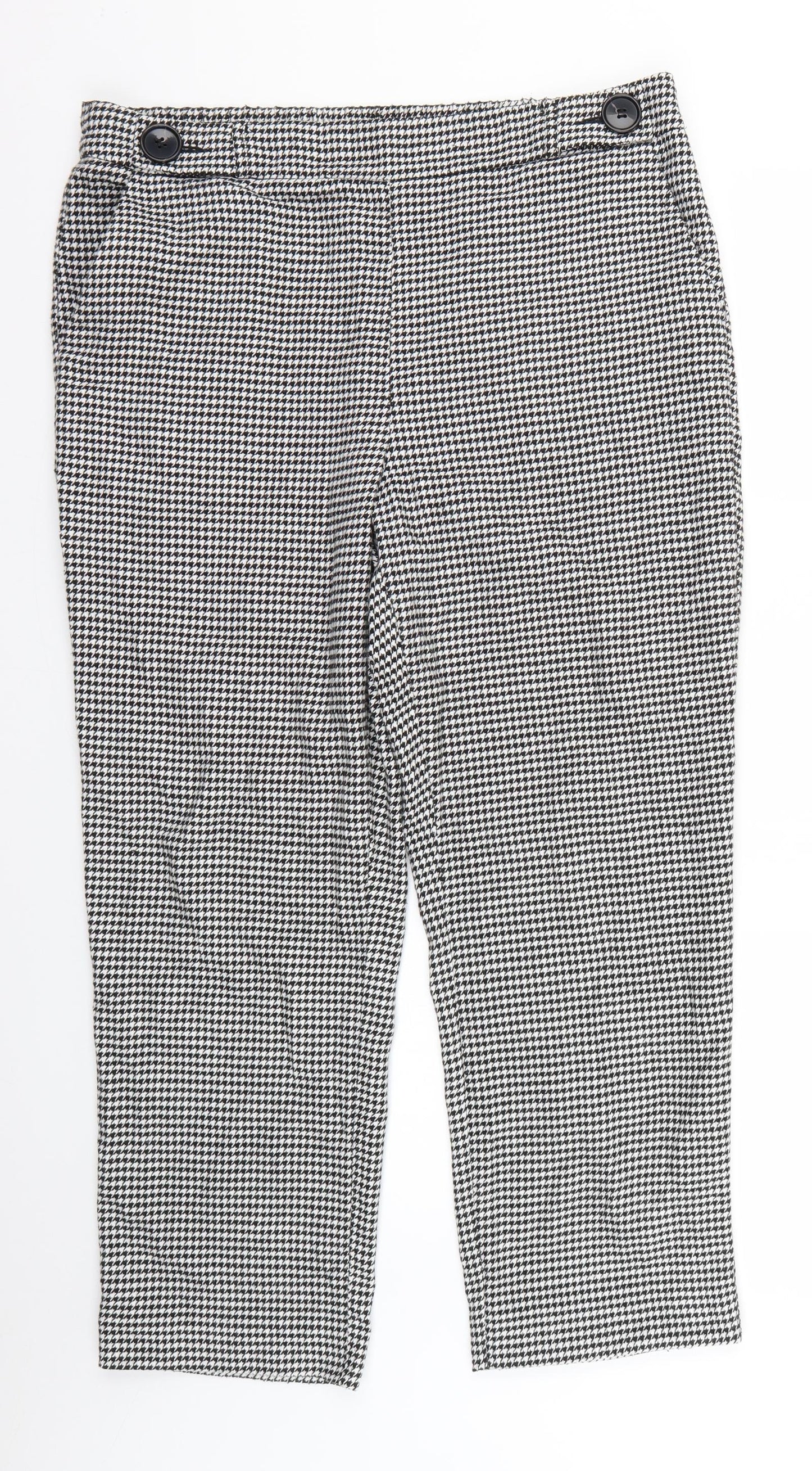 George Womens Black Check  Cropped Trousers Size 16 L24 in