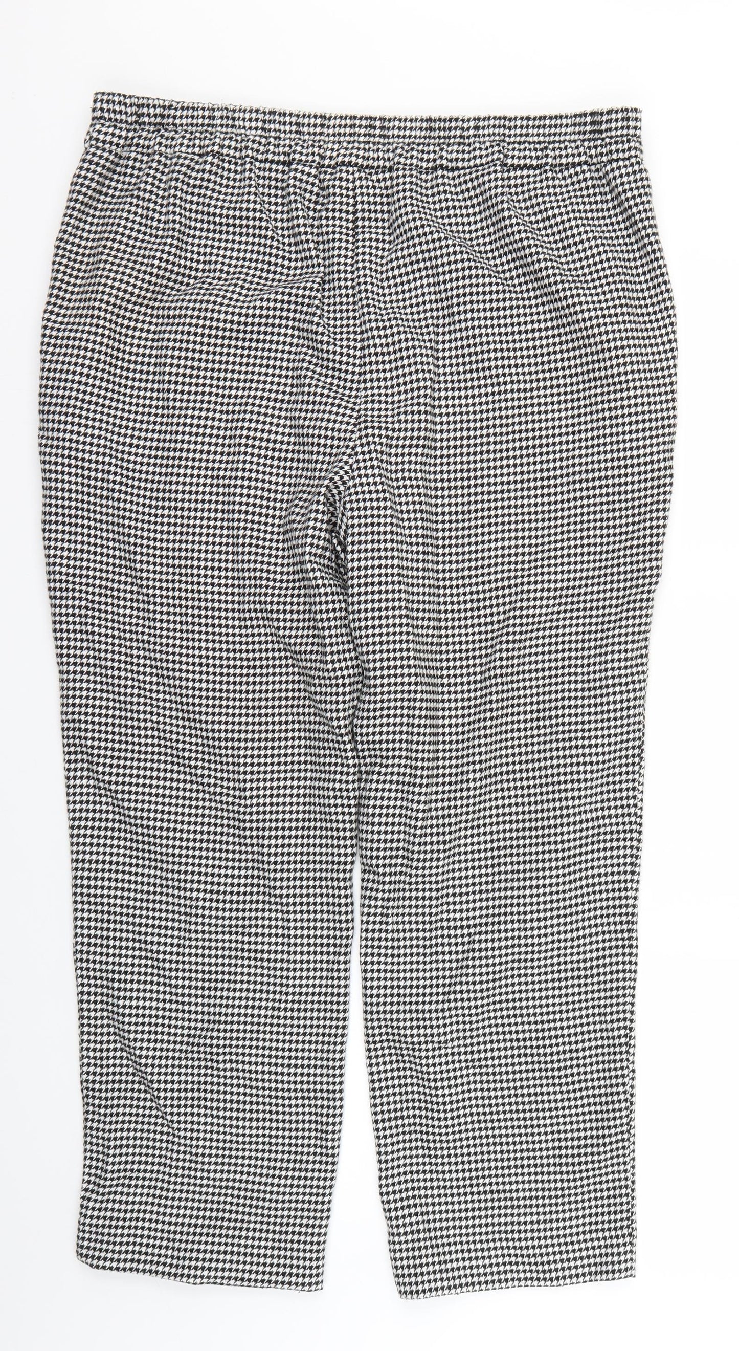 George Womens Black Check  Cropped Trousers Size 16 L24 in