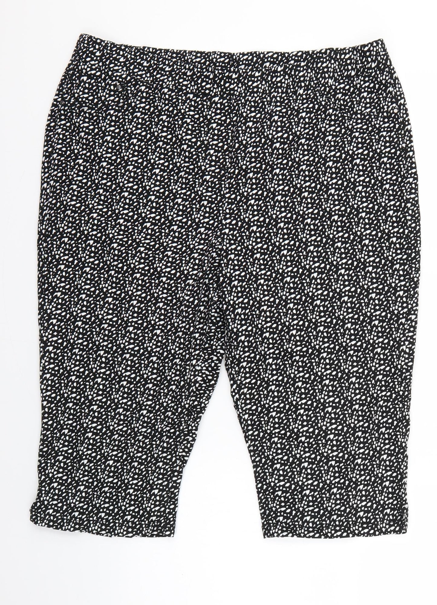 George Womens Black Polka Dot  Cut-Off Shorts Size 16
