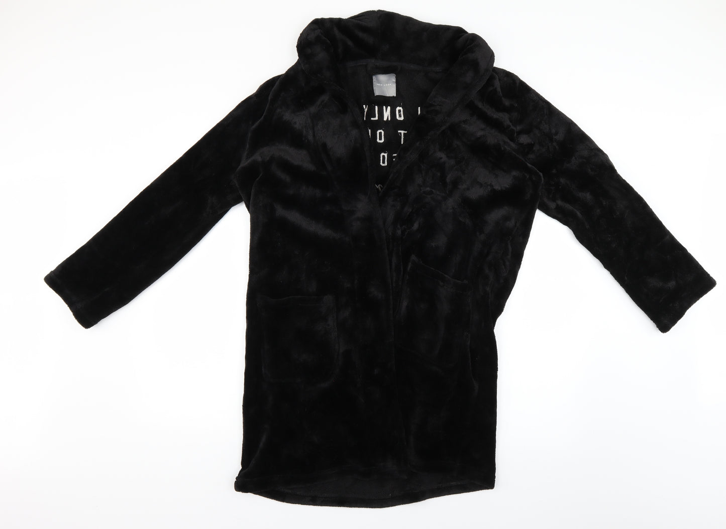 New Look Womens Black Geometric  Top Robe Size M