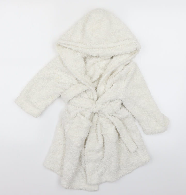 minikidz Girls White Solid Top Robe Size 2-3 Years