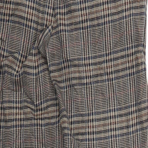 H&M Mens Brown Check  Trousers  Size 29 L25 in