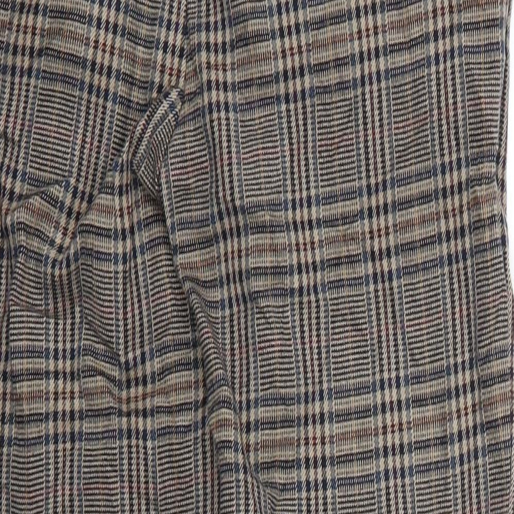 H&M Mens Brown Check  Trousers  Size 29 L25 in