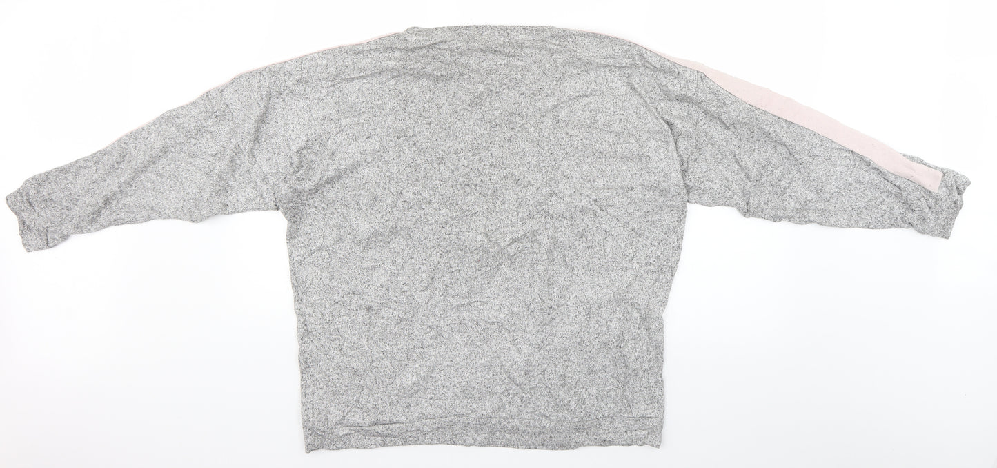 Boux Avenue Womens Grey Geometric Knit Pullover Jumper Size 14