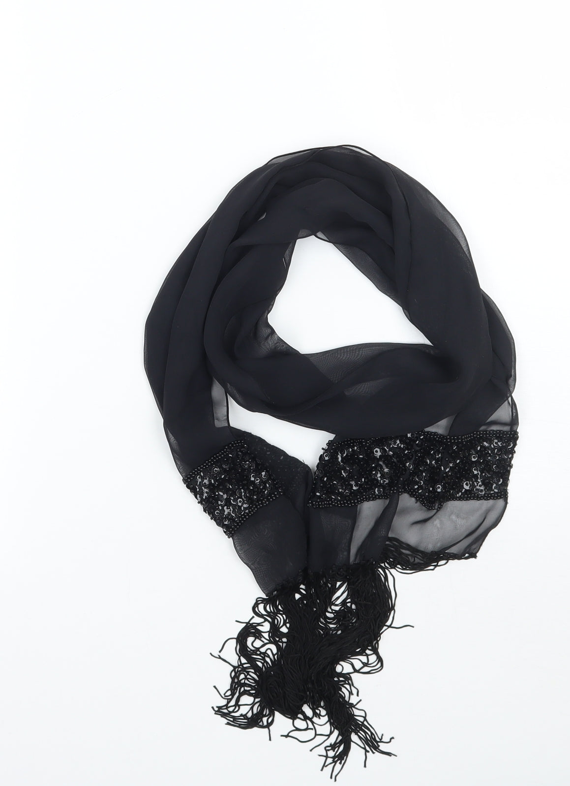 Preworn Womens Black    Scarf