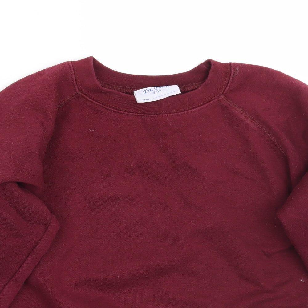 True Form Boys Red  Canvas Pullover Jumper Size 9-10 Years