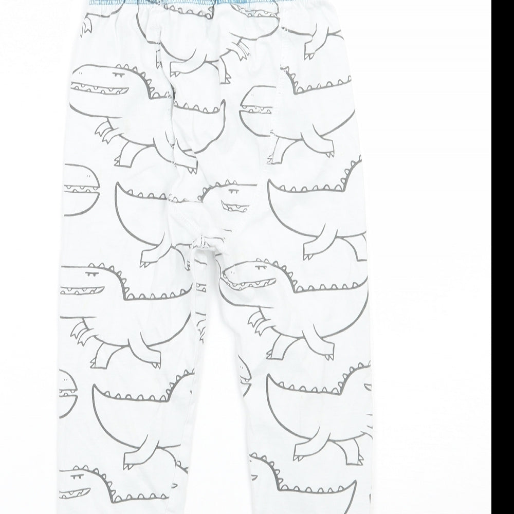 TU Boys White Geometric  Sweatpants Trousers Size 3-4 Years