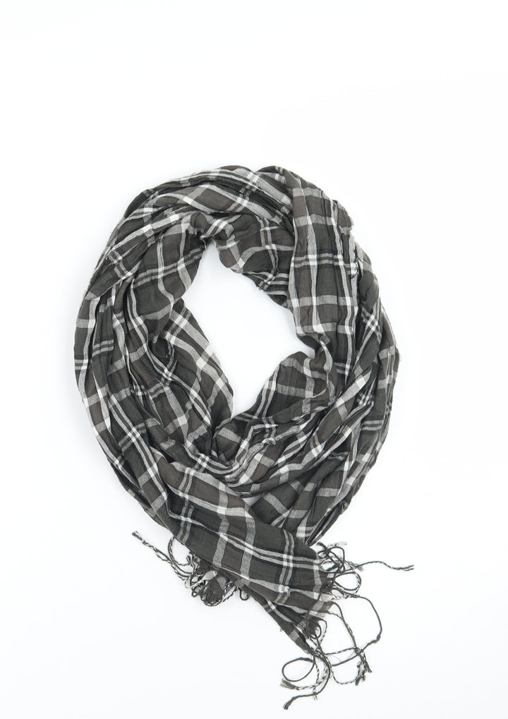 Preworn Womens Grey Check Scarf