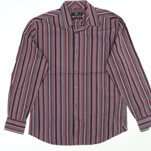 NEXT Mens Black Striped   Button-Up Size M