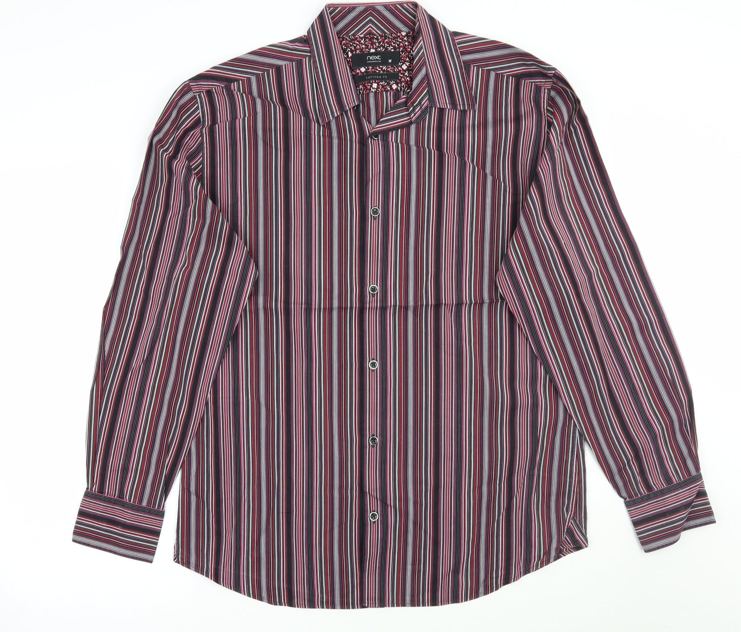 NEXT Mens Black Striped   Button-Up Size M