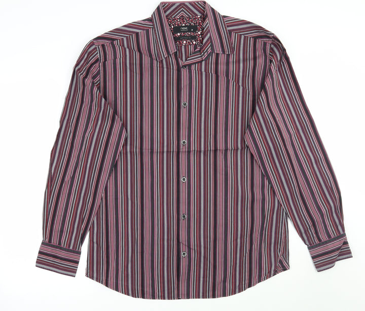 NEXT Mens Black Striped   Button-Up Size M