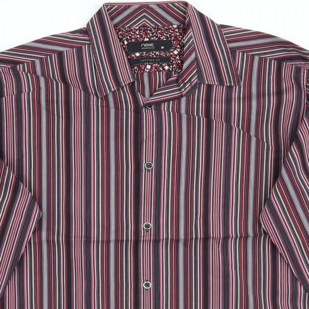 NEXT Mens Black Striped   Button-Up Size M