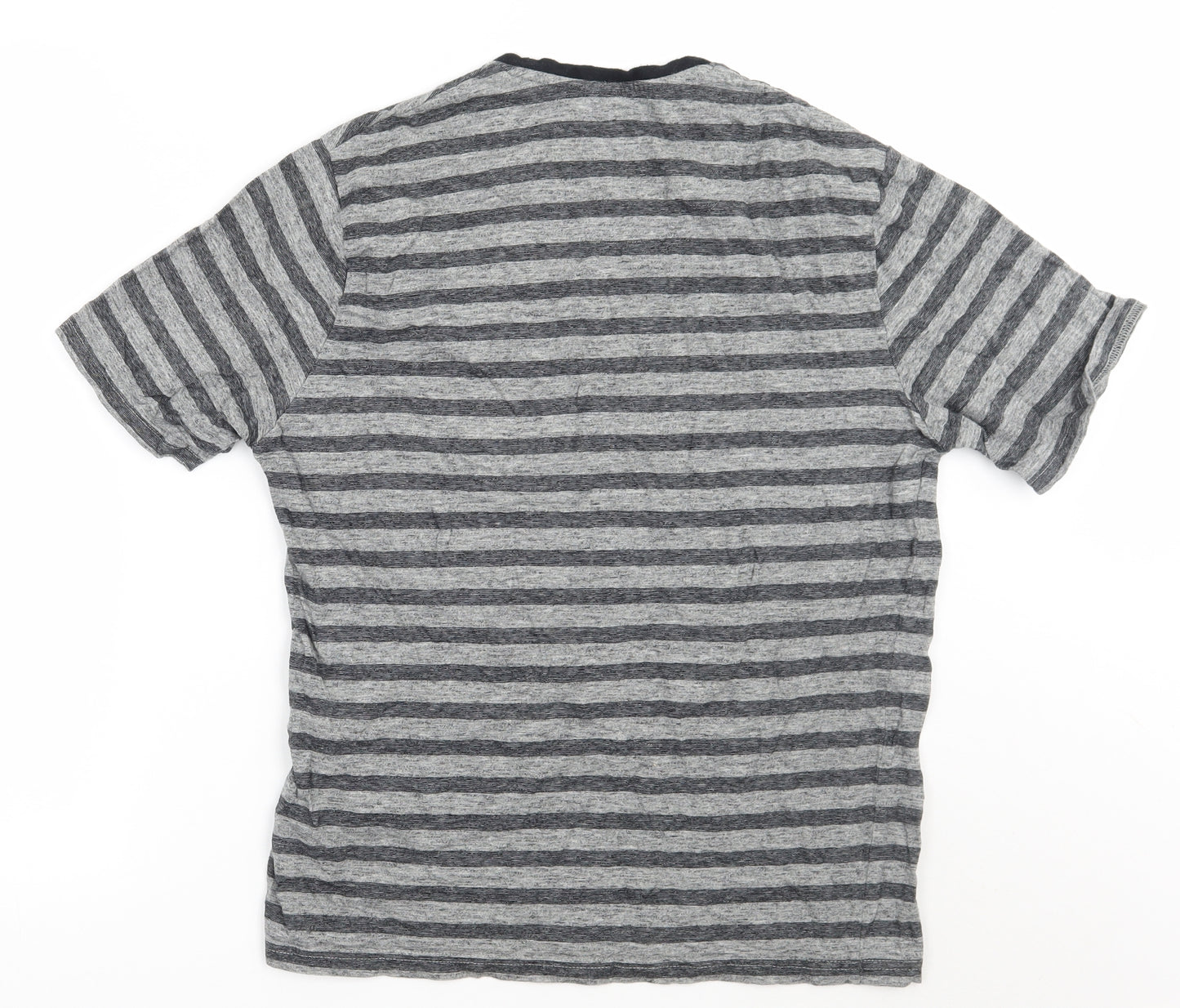 Marks and Spencer Mens Grey Striped   T-Shirt Size S
