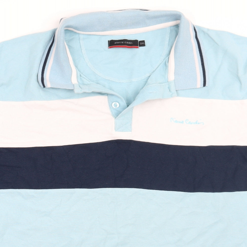 Piere cardin Mens Blue Striped   Polo Size 3XL