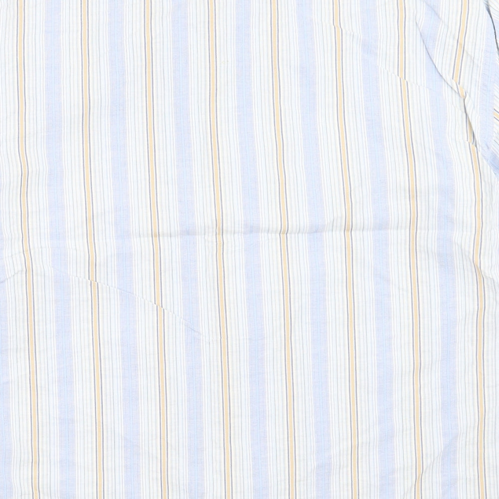 NEXT Mens White Striped   Button-Up Size M
