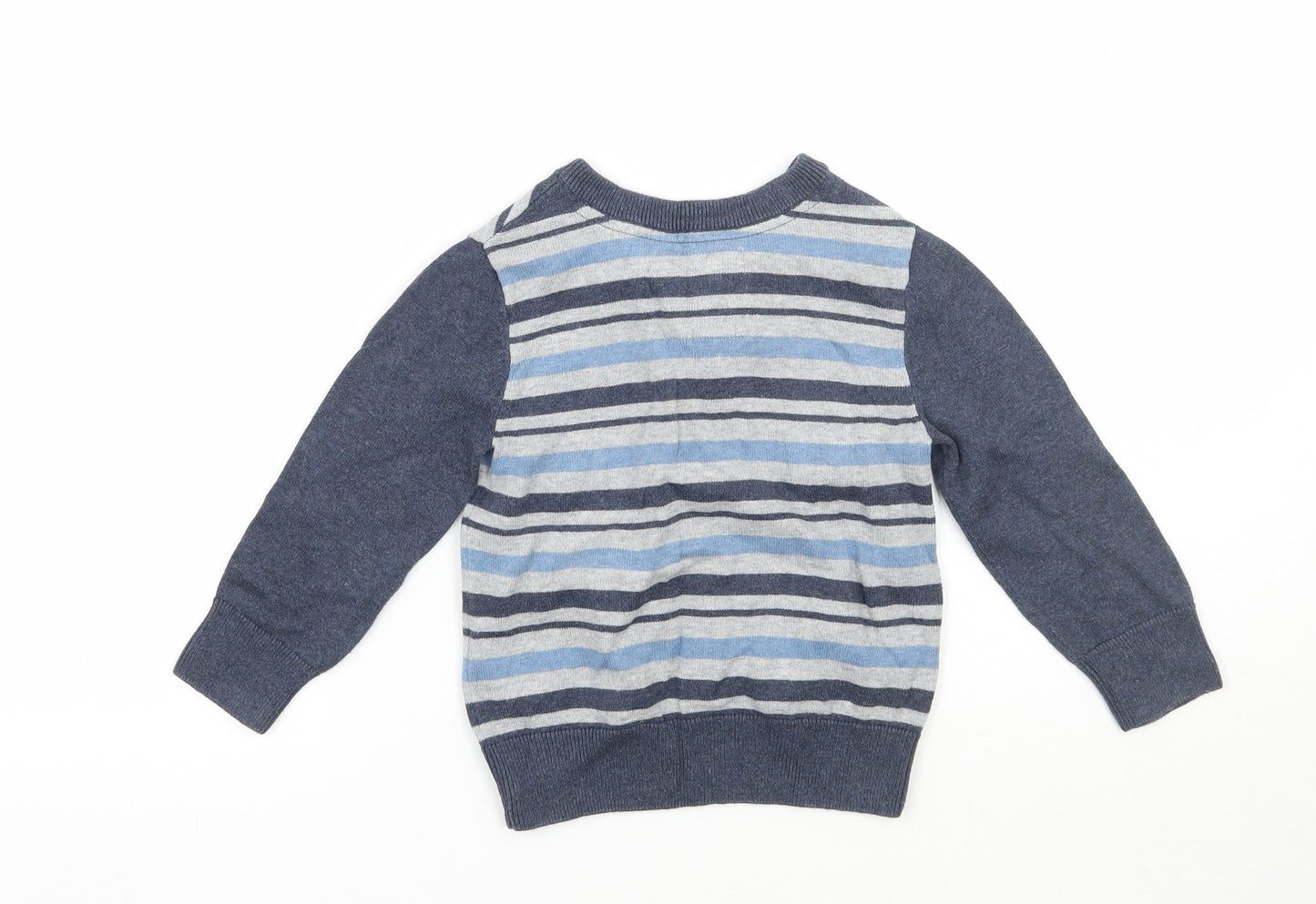 Matalan Boys Grey Striped  Pullover Jumper Size 2 Years
