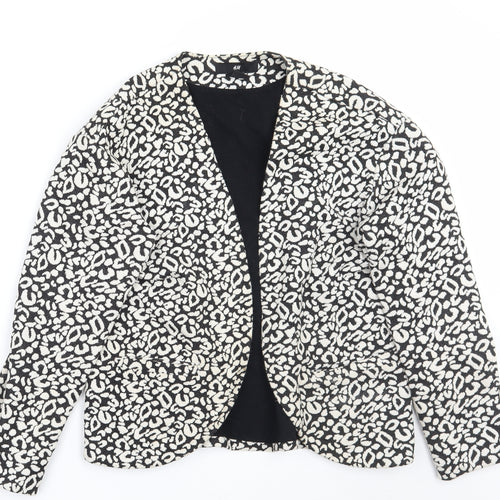 H&M Womens Beige Animal Print  Jacket Blazer Size S