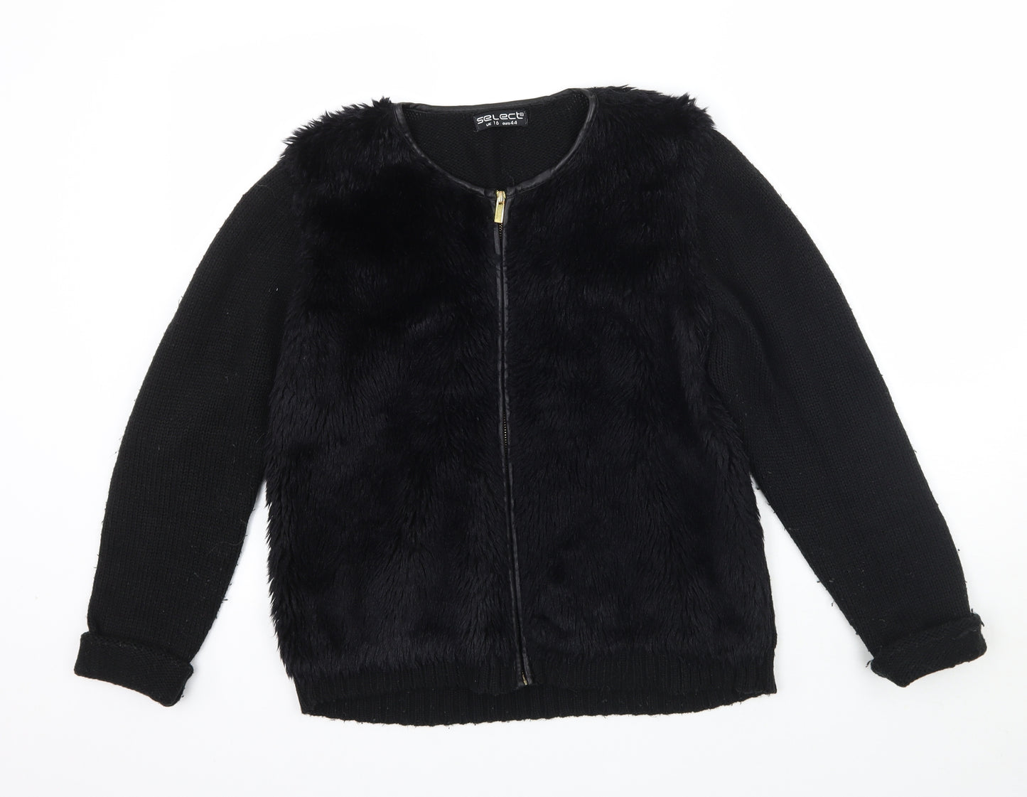Select Womens Black   Jacket Coatigan Size 16