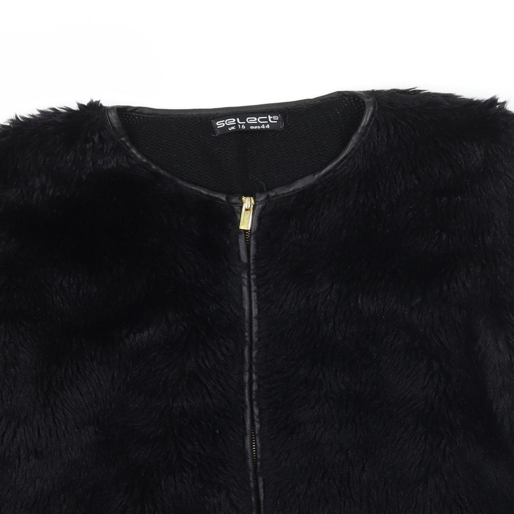 Select Womens Black   Jacket Coatigan Size 16
