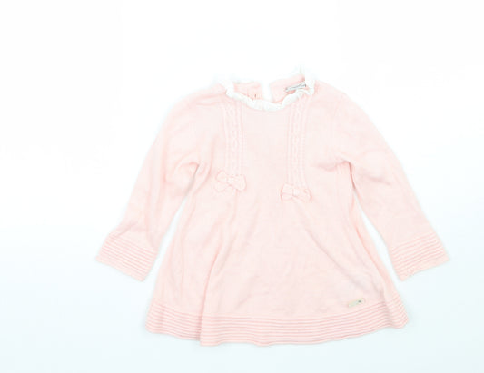 Front view of Mayoral girls’ pink a-line, size 12, months