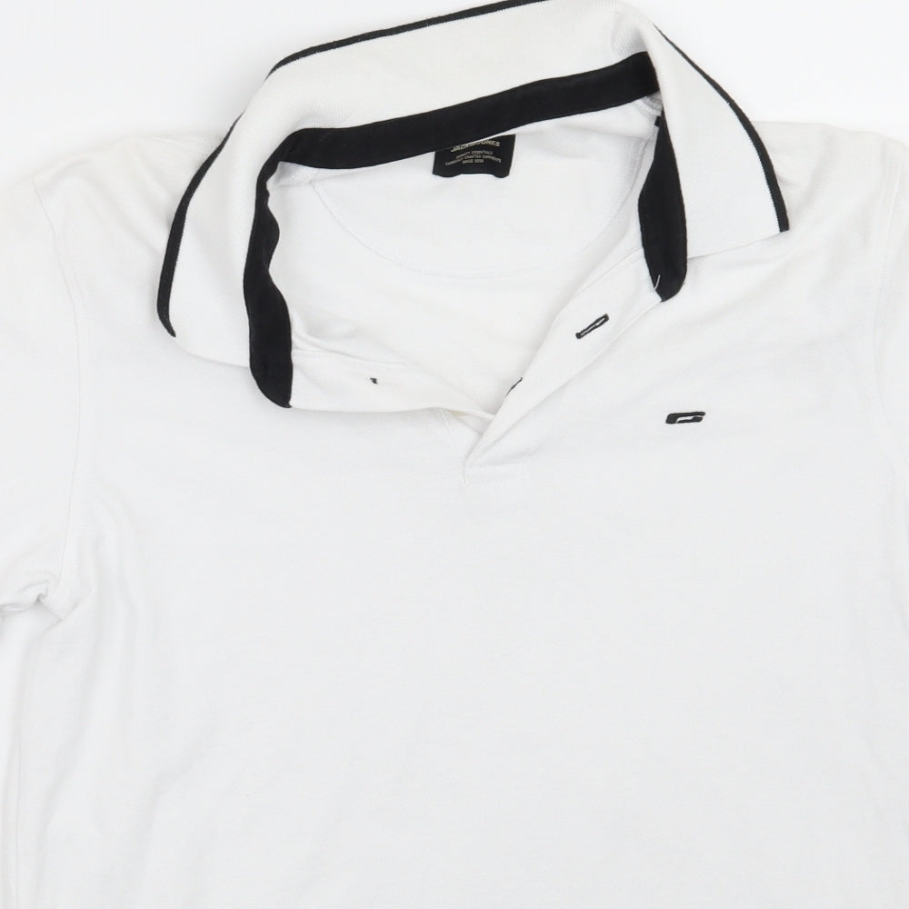 JACK & JONES Mens White    Polo Size L