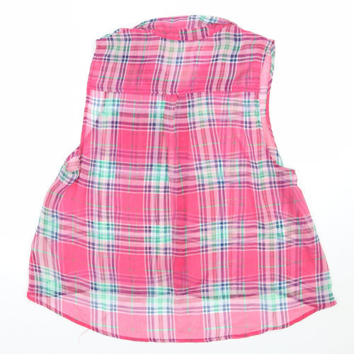 Abercrombie & Fitch Womens Pink Check  Basic Button-Up Size M