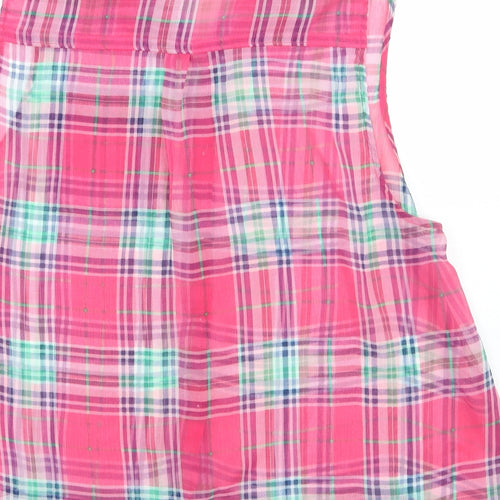 Abercrombie & Fitch Womens Pink Check  Basic Button-Up Size M