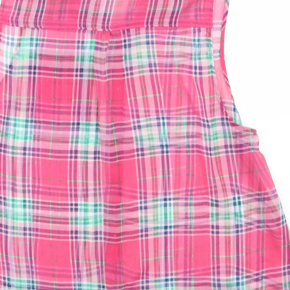 Abercrombie & Fitch Womens Pink Check  Basic Button-Up Size M