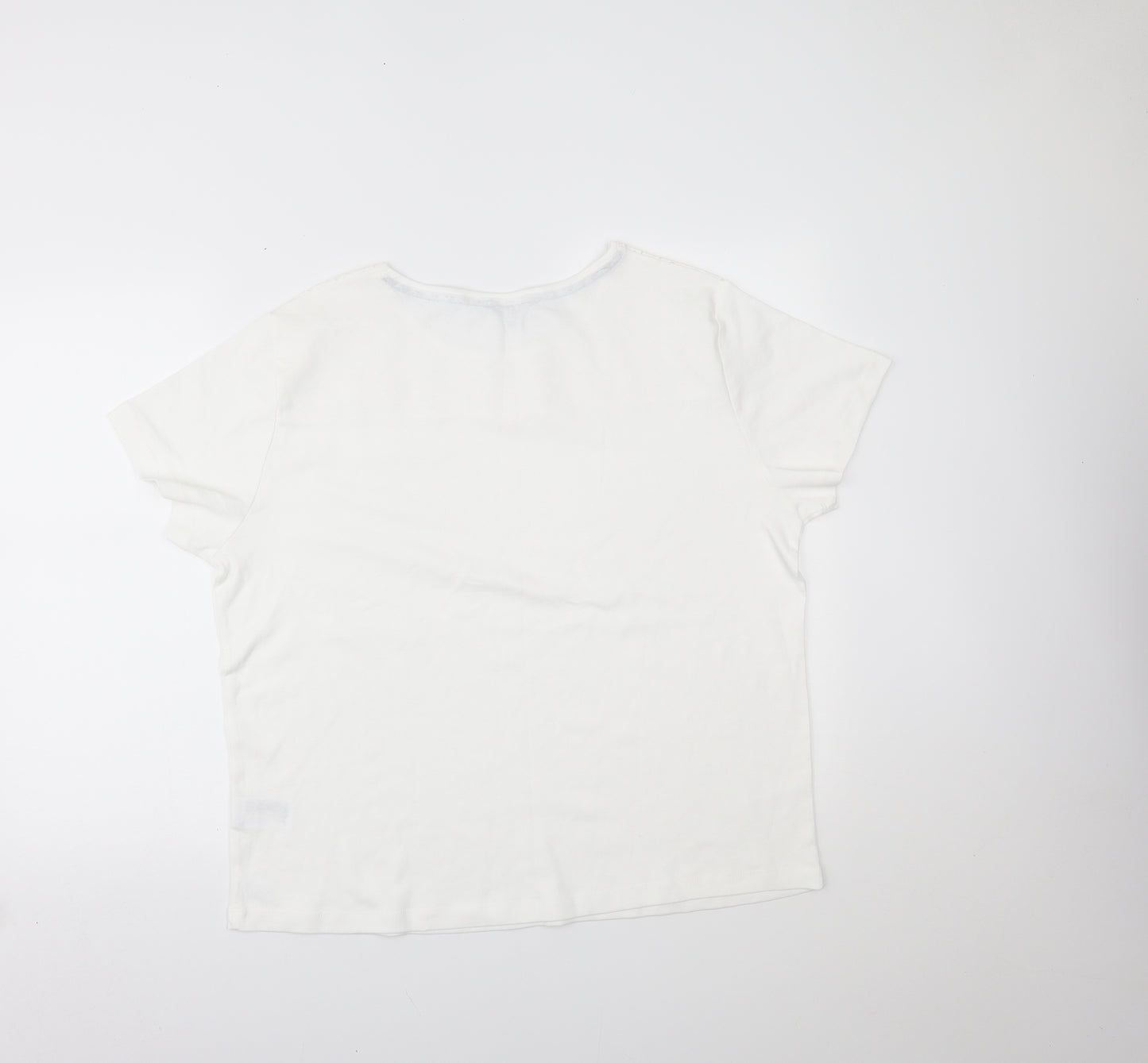 Maine New England Womens White   Basic T-Shirt Size 22