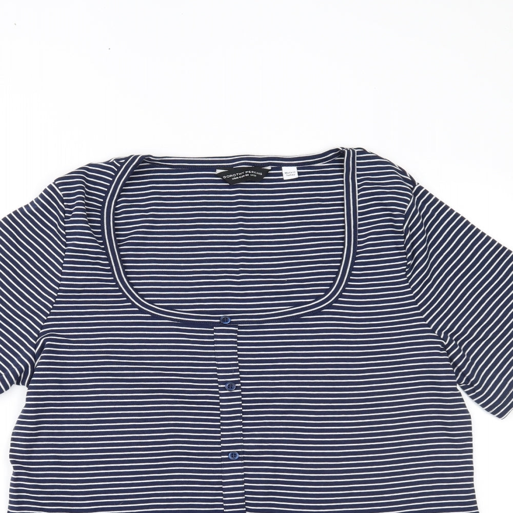 Dorothy Perkins Womens Blue Striped   T-Shirt Size 22