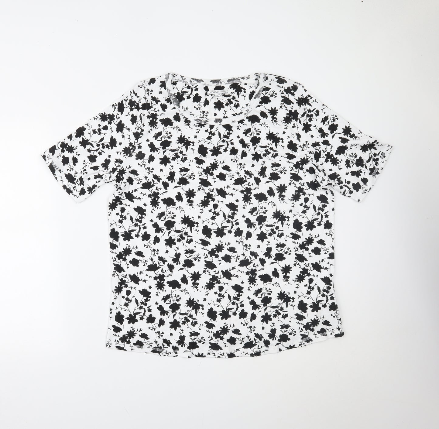 Capsule Womens White Floral   T-Shirt Size 22