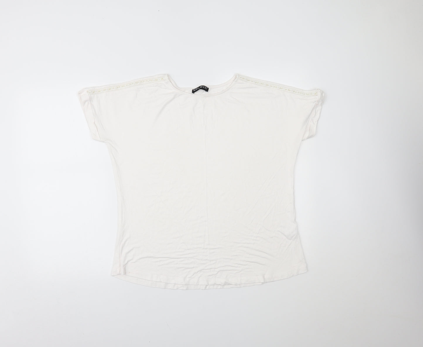 Select Womens White   Basic T-Shirt Size L