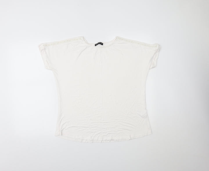 Select Womens White   Basic T-Shirt Size L