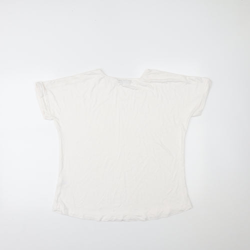 Select Womens White   Basic T-Shirt Size L
