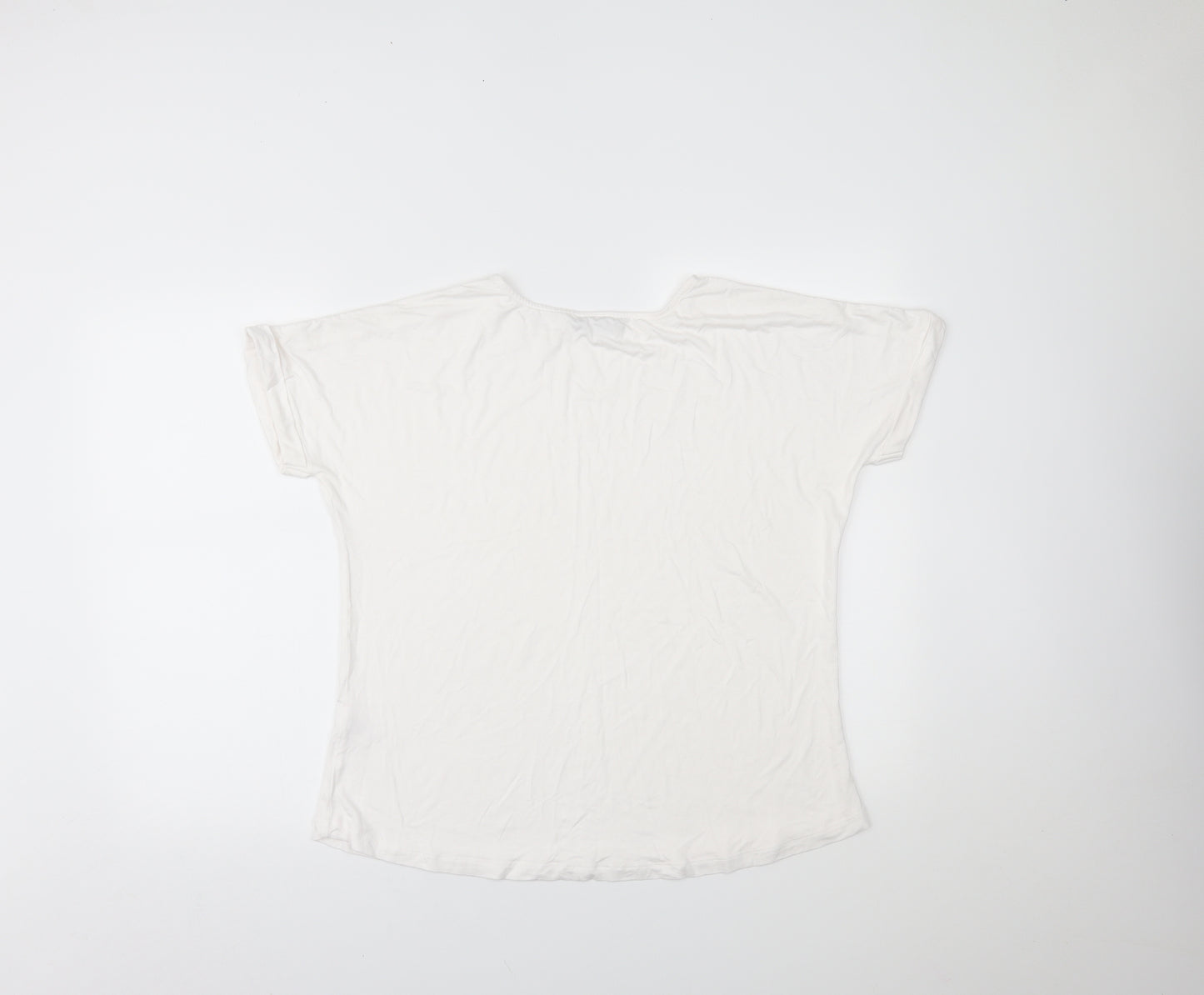 Select Womens White   Basic T-Shirt Size L