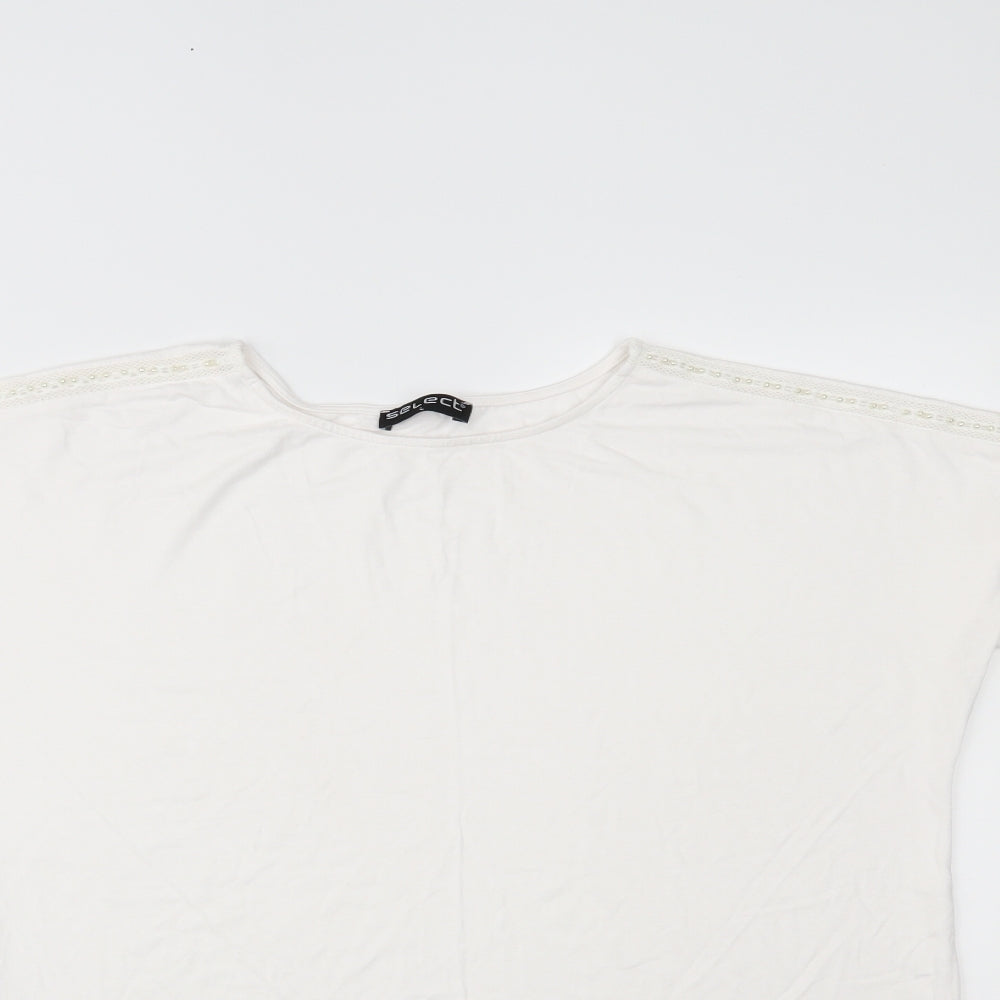 Select Womens White   Basic T-Shirt Size L