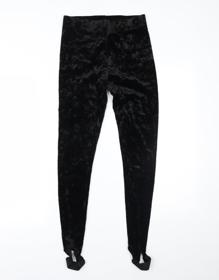 FOREVER 21 Womens Black Velour Leggings Size M L28 in
