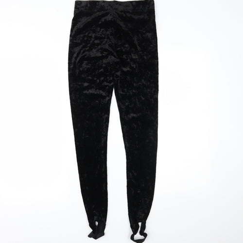 FOREVER 21 Womens Black  Velour  Leggings Size M L28 in