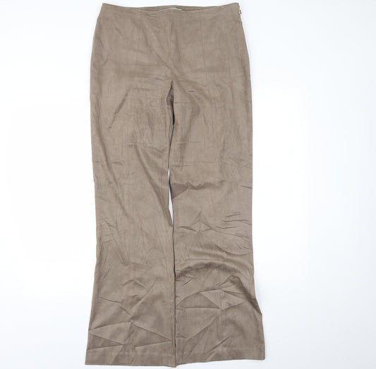 Front view of Next women’s beige trousers, size UK 14, 30.5-inch leg