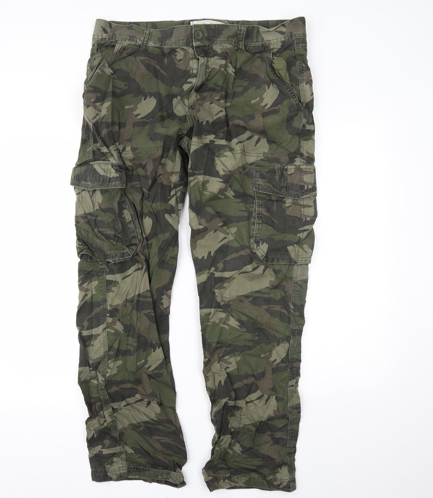George Womens Green Camouflage  Cargo Trousers Size 38 L34 in